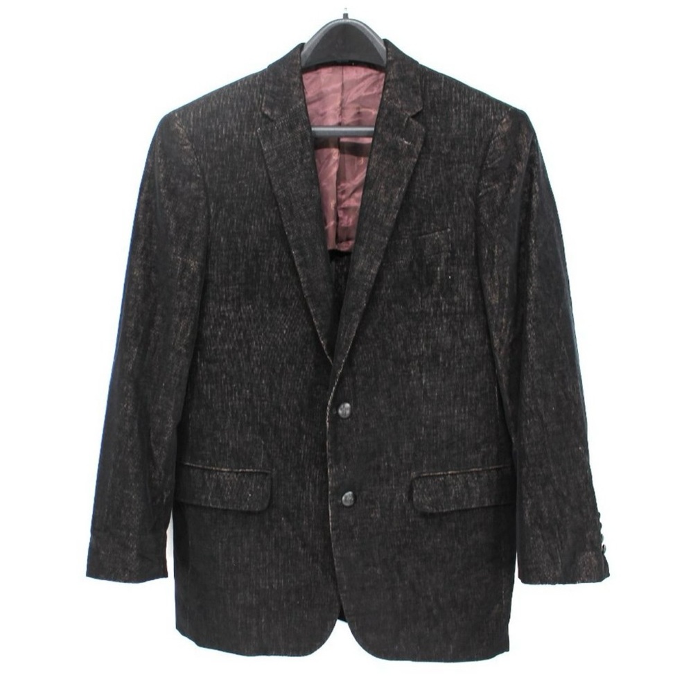 John Varvatos Black Velour Cotton Single Breasted Blazer Sport Coat 40S Jacket